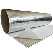 Heat Reflective Barrier Adhesive Backed Aluminum Fiberglass Cloth Sheet - 6"W x 12"L - 1 Sheet