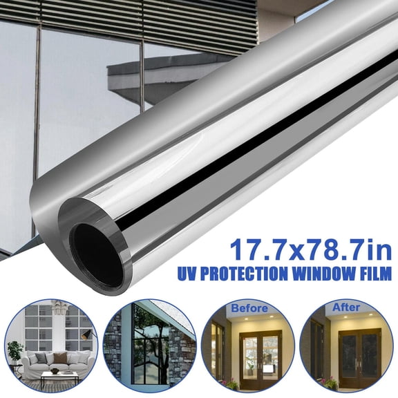 Heat-Reflective Solar UV Shield & Privacy Tint for Home, Single-Direction Mirror Window Film
