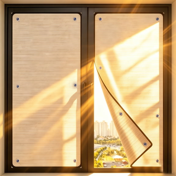 Heat Reflective Window Film,Happon 1 Pcs Cooling Privacy Window Film,Anti UV Sun Protection Film,Total Blackout Window Film,Sun Roof Insulation Film for Home (20''x40'')