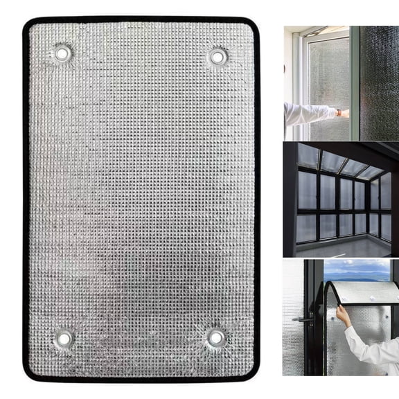 Heat Reflective Windows Film,Roof Insulation Total Blackout，Sun Blocking Windows Film Aluminum Foil，Cooling Privacy WindowFilm Reusable，Thermal Shield Radiant Barrier For Heat Blocking(19.6x39.37")