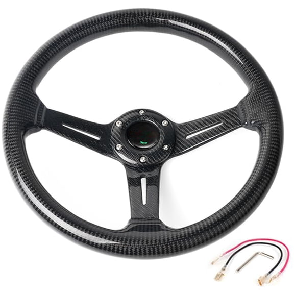 Heat Resistant 14" Automotive Steering Wheel Crafted from Carbon Fiber For Enhancing Driving Experience