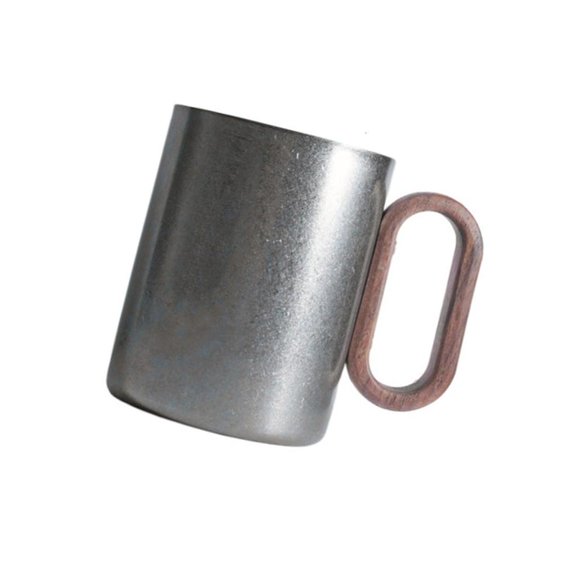 Heat Resistant 304 Untarnished Cup With Natural Oaken Handle For Telecommute Use