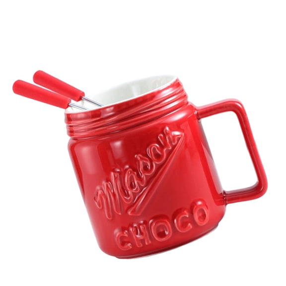 Heat Resistant Ceramic Melting Pot Chocolate Fondue Maker With Ergonomic Handle