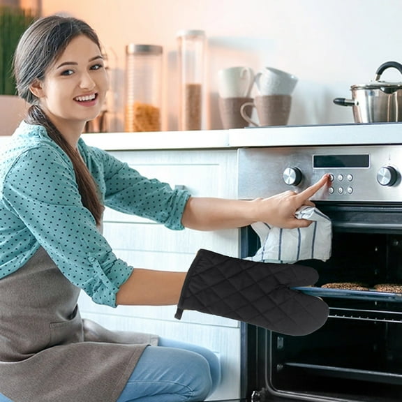 Heat Resistant Cooking Gloves, Oven Mitts, Premium Heat Resistant Kitchen Gloves Cotton and Polyester Quilted Mittens, Non Slip Gloves Kitchen Oven Baking Special Suitable for Kitchen Restaurant