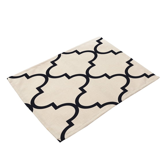 Heat-Resistant Dining Placement for Bowls, Plates & Forks Geometric Print Non-Slip Mat