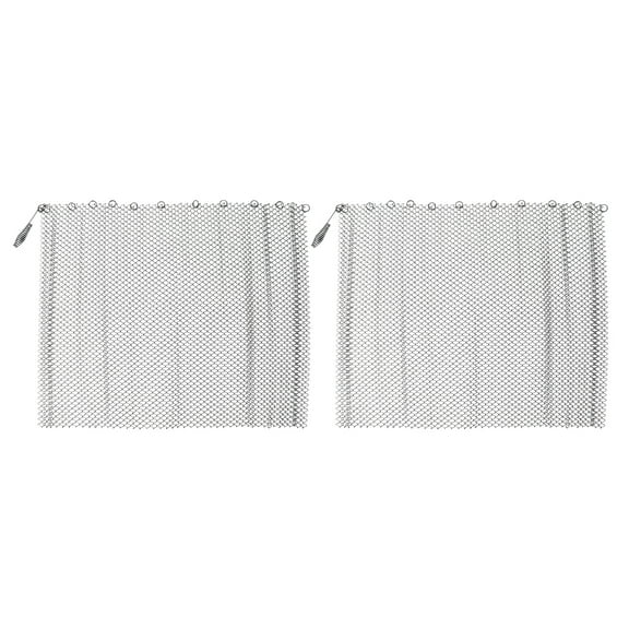 Heat Resistant Fireplaces Spark Guards Curtain Metal Fire Screen Fireplaces Replacement Hanging Mesh Screen Curtain