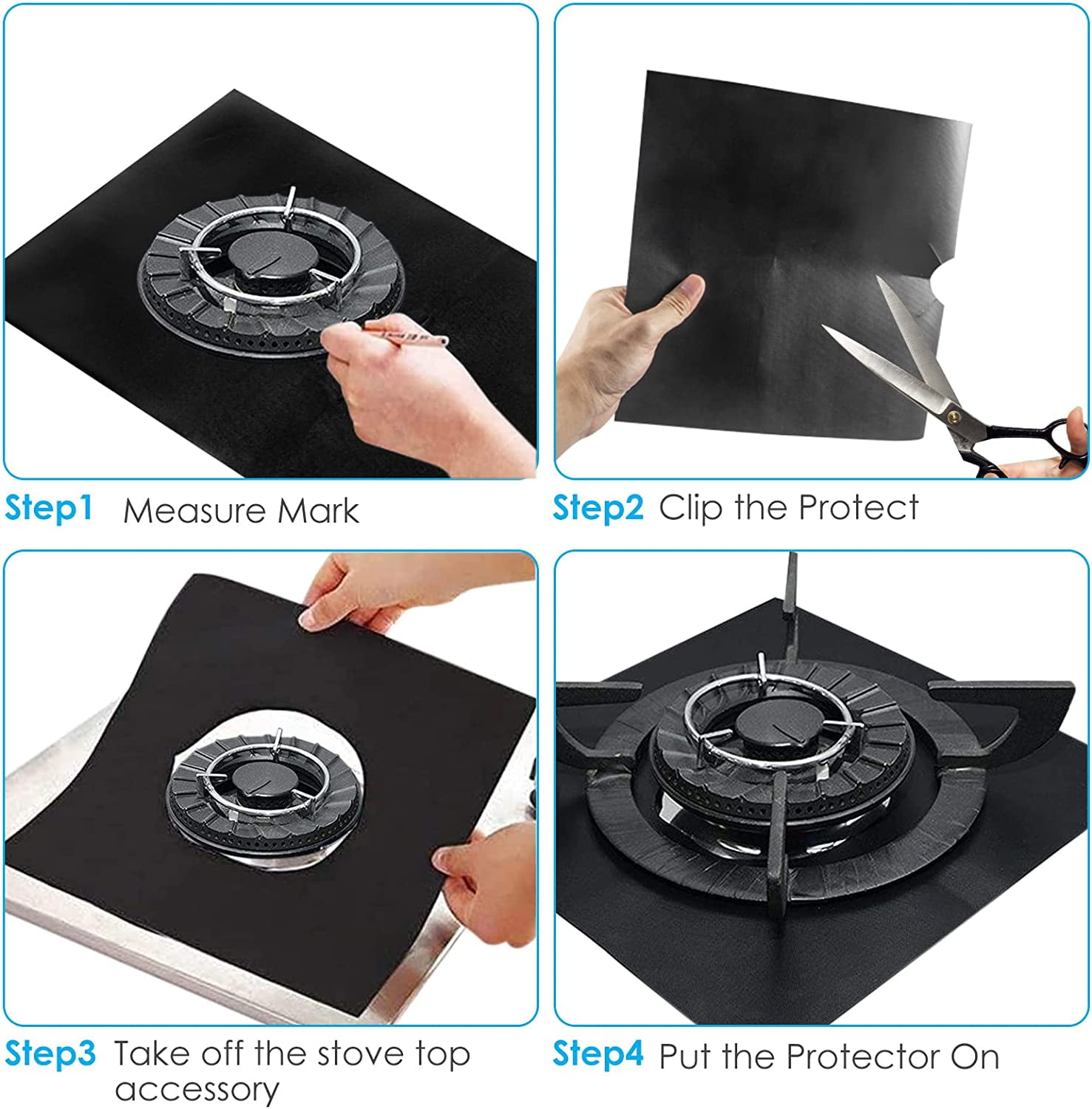 Heat Resistant Gas Range Protectors 3PCS Stove Top Covers for All Stove Types
