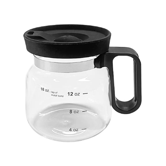 Heat-Resistant Glass Coffee Pot, 16 Oz Classic Clear Coffee Carafe for Drip Coffee Makers, Dishwasher Safe Universal Replacement Pot