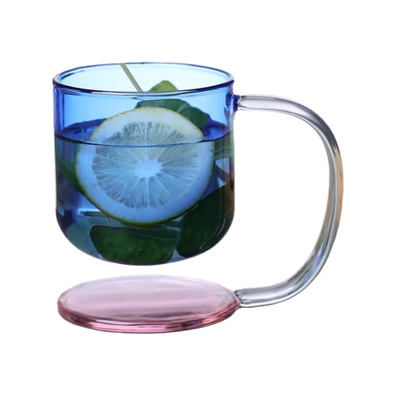 Heat Resistant Glass Cup With Suspended Illusion Nonslip Handle and Base Floating Mug For Cold Hot Liquid Beverage
