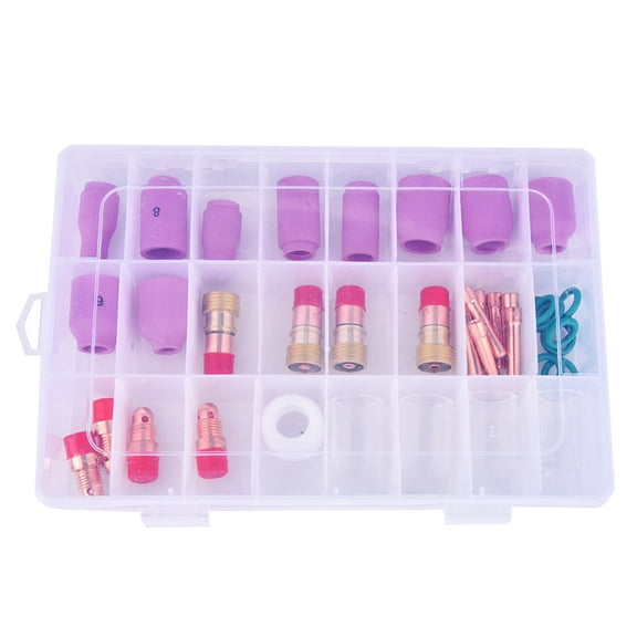Heat-Resistant Glass Cups, Alumina Nozzles & Collets Set 40-Piece TIG Welding Torch Kit Bienvenido