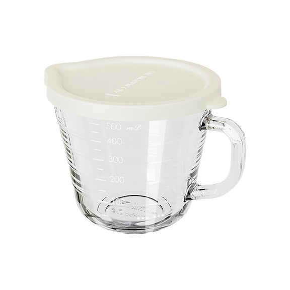 Heat-Resistant Glass Measuring Cup with Handle for Baking and Microwave Use, Transparent Borosilicate Bowl with Measurement Scale