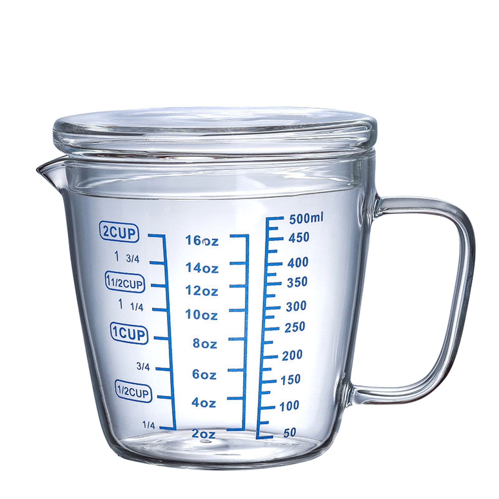 Heat-Resistant Glass Milk Cup with Clear Scale and Leakproof Lid, Made ...