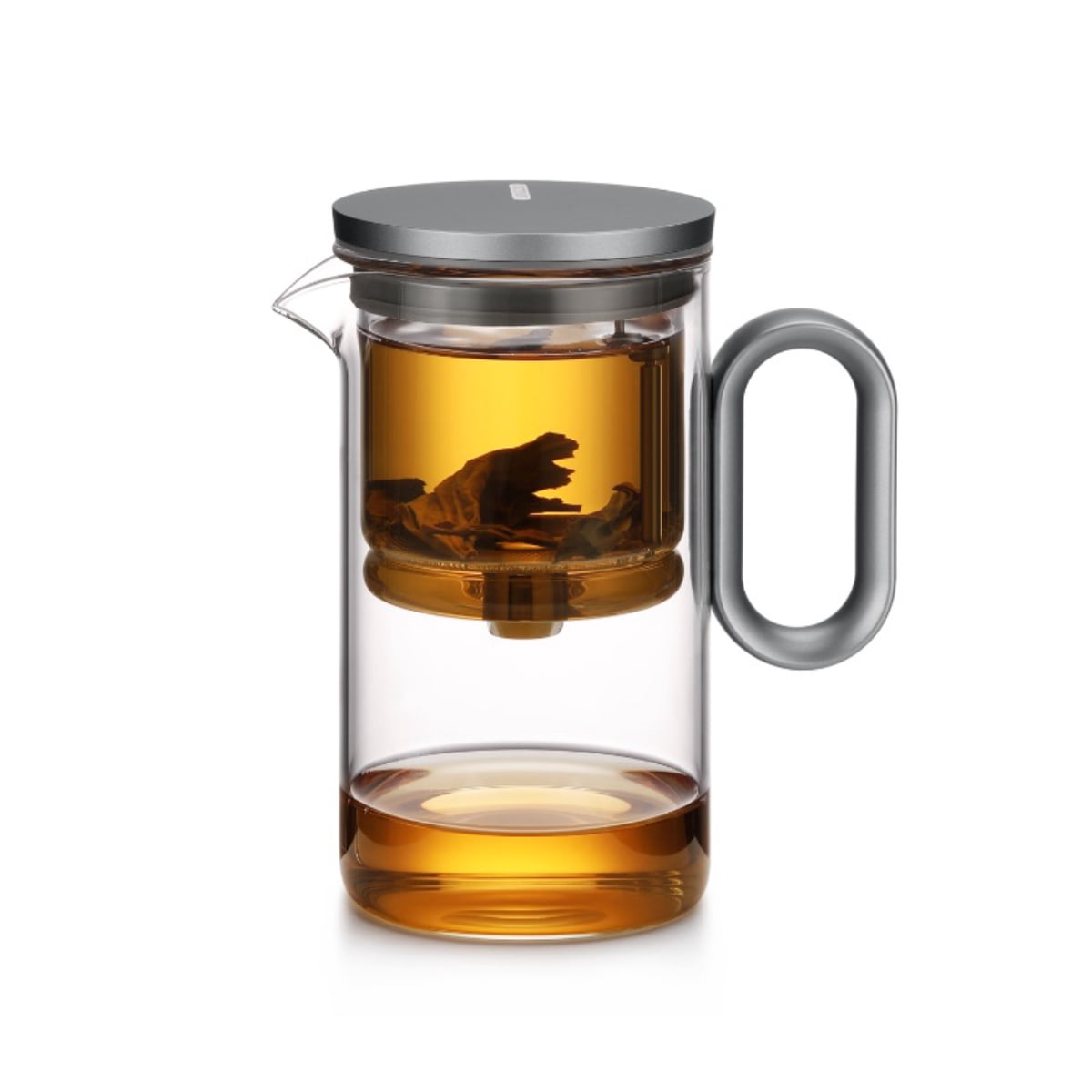Heat-Resistant Glass Teapot, Magnetic Switch, Gunmetal 500ml