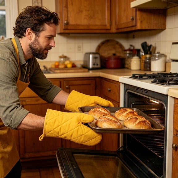 Heat Resistant Glove Anti Baking Mitt Hand Protective Sleeve High Temperature Shielding Gear Oven Safe Cooking Accessory Bakery Daily Protective Supply ,B - One Size