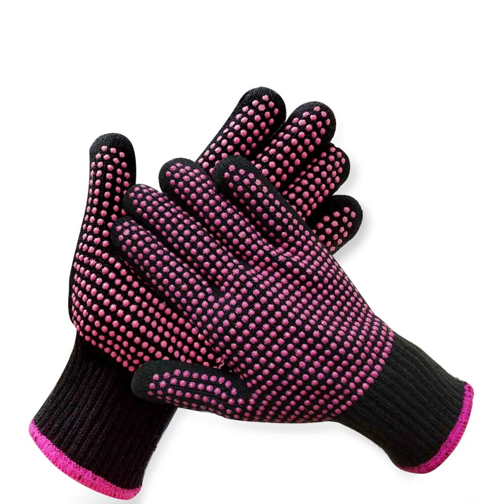 Heat Gloves for Hair Styling, IKOCO 2Pcs Curling Iron Gloves Heat Proof  Glove Mitts for Hair Styling Flat Iron and Curling Wand Hot-Air Brushes  Medium