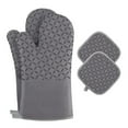 thumbnail image 1 of Heat Resistant Gloves Basdi Heat-Resistant Silicone Oven Gloves - 482°F Non-Slip Bbq and Baking Mitts | Cotton Lined, Gray Color, Protects Hands for Grilling, Microwave, and Kitchen Safety, Grey2, 1 of 7