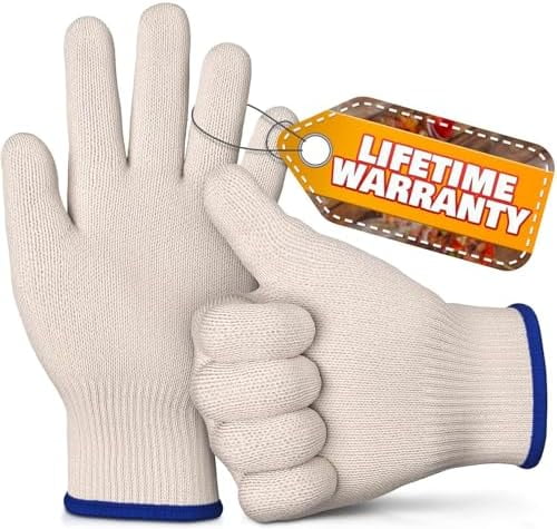 Heat Resistant Gloves for Cooking & Grilling – Aramid Oven Mitts Gloves with Fingers, Short-Term Hand Protection up to 932°F and Secure Grip for Baking, Fryer, and BBQ$$Tools & Hardware Other
