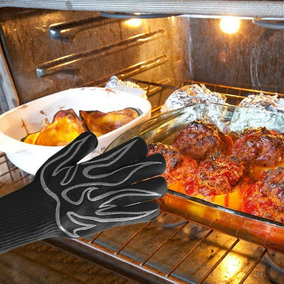 Heat Resistant Gloves, Fireproof BBQ Gloves, High Temperature 800°F Protection, Non-Slip Grip for Grilling, Baking, Cooking