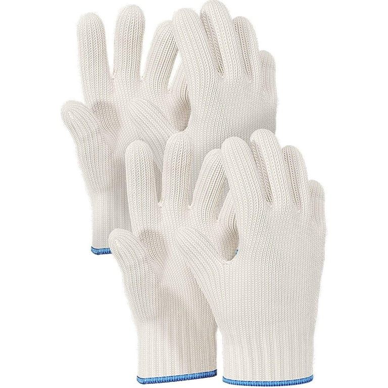 Oven Mitts 1 Pair - Silicone and Cotton Double -layer Heat Resistant Gloves  / Silicone BBQ Gloves - Perfect