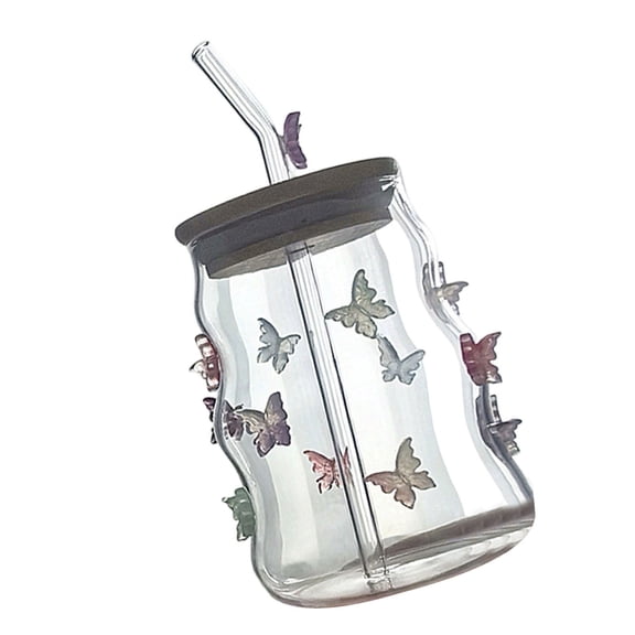 Heat Resistant High Borosilicate Glass Cup With Elegant Bownot For Coffee Tea Milk Beverage Kitchen Use