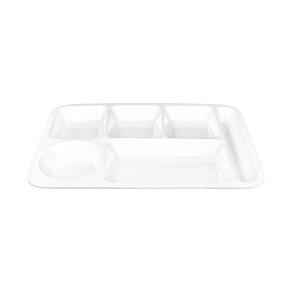 Heat - Resistant Imitation Porcelain Compartment Fast Food Trays - Ideal for School & Unit Canteens, Commercial - Grade, Sturdy & Durable
