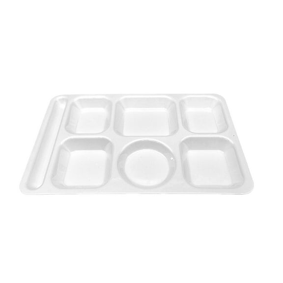 Heat - Resistant Imitation Porcelain Compartment Fast Food Trays - for School & Unit Canteens, Commercial Grade