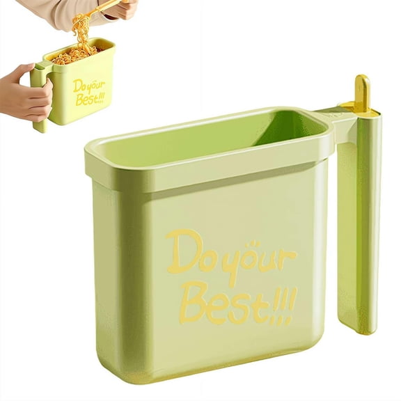 Heat-Resistant Instant Noodle Bowl with Handle, Portable Large Capacity Food Grade Soup Cup, 2026 Creative Dormitory Ramen Mug Green