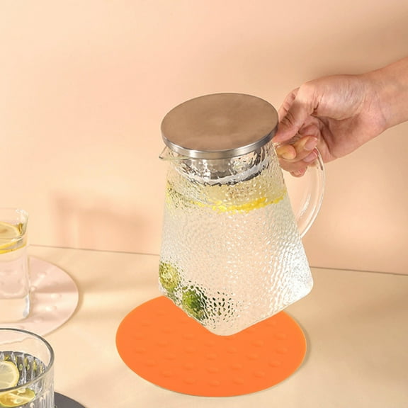 Heat Resistant Kitchen Mat, Non Slip Counter Protector Flexible and Durable for Hot Pots and Pans, Ideal for Kitchen Countertops, Dining Tables, and Party Buffets Blahzhy | Orange