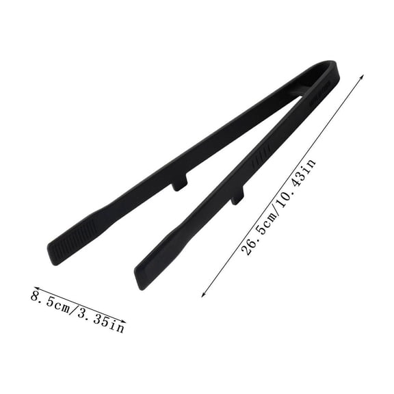 Heat - Resistant Korean Barbecue Tongs with Built - in Support Stand - Non - Slip Grip, Easy to Clean, Versatile Kitchen Tool for Grilling, Serving, and Cooking,Black