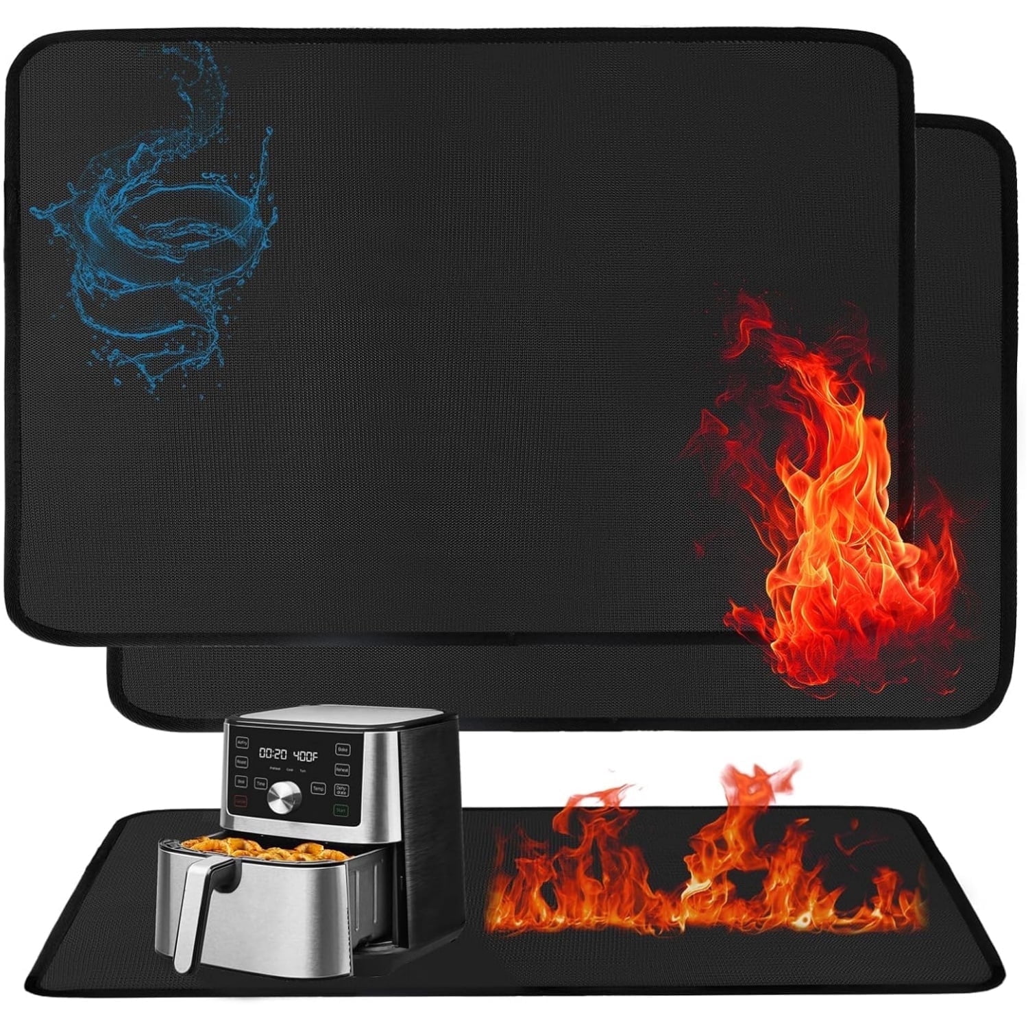 Heat Resistant Mat for Air Fryer,Deep Fryer,Toaster,Oven, 2 Pcs