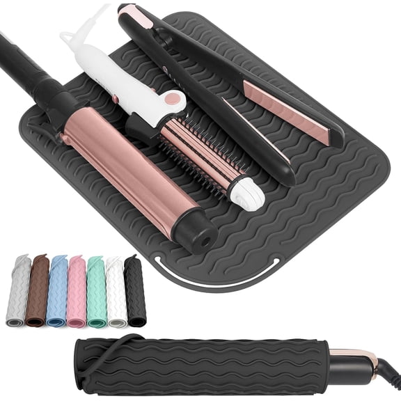 Heat Resistant Mat for Hair Tools,Curling Iron Mat 9"*6.5",Portable Travel Hot Tools Pad Cover for Curling Iron, Flat Iron, Hair Straightener And Other Hair Styling Tools