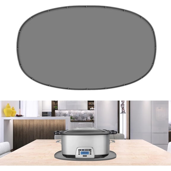 Heat Resistant Mat for 6-8 Quart Slow Cooker,  Trivet | Kitchen Heat Resistant  Trivet, Oval Thickened  Non Slip Heat Resistant Mat