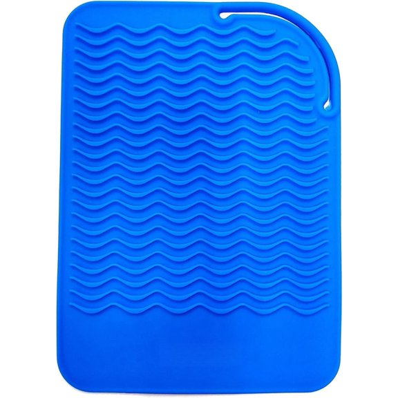 Heat Resistant Mat for Curling Irons, Hair Straightener, Flat Irons and Hair Styling Tools 9" x 6.5", Blue