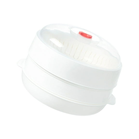 Heat Resistant Microwave Steamer Container With Ventilated Base Clear Covers For Buns Dumplings Sturdy Kitchen Tool