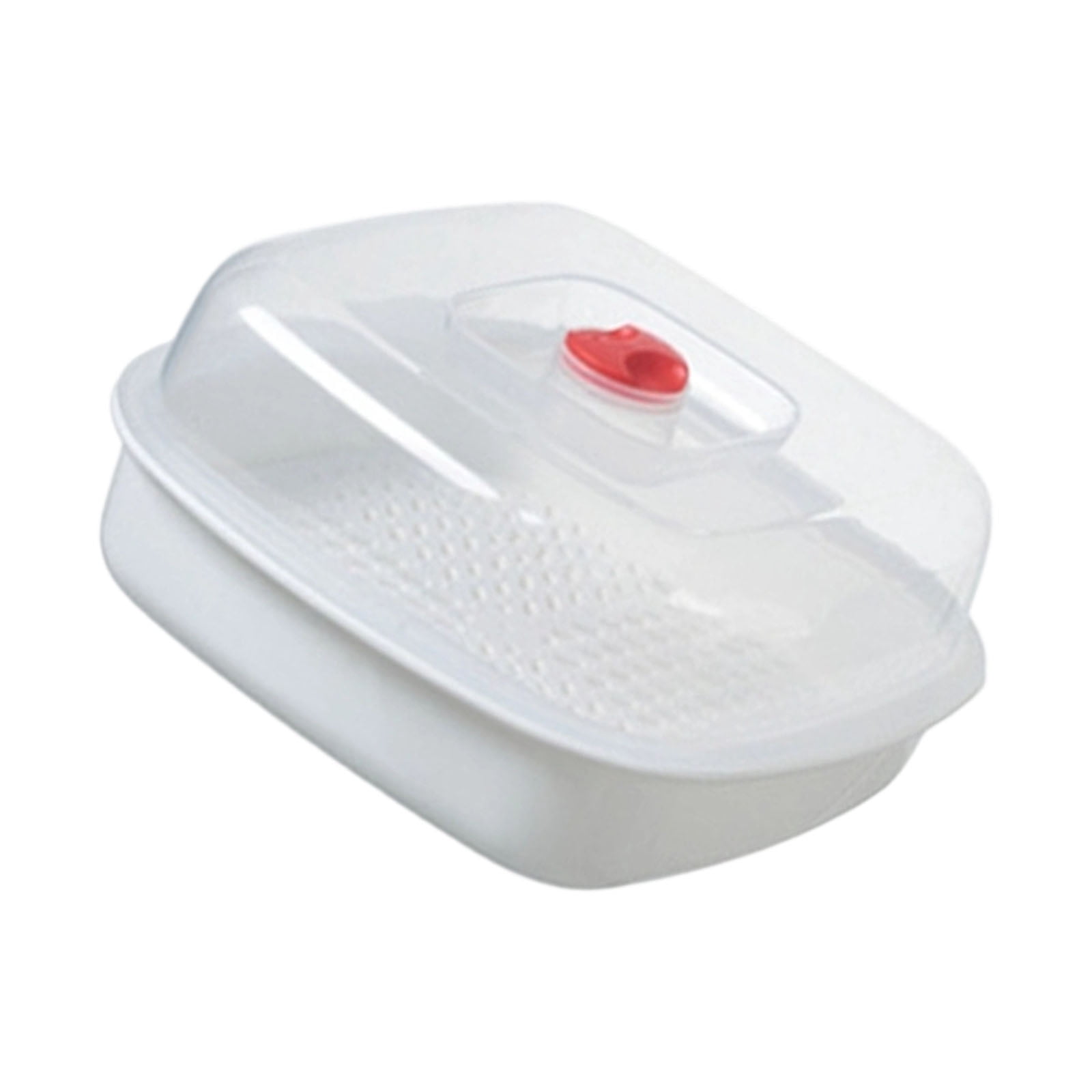 Steamer Containers Heat Resistant Microwave Steamer Container With Ventilated Base Clear ...