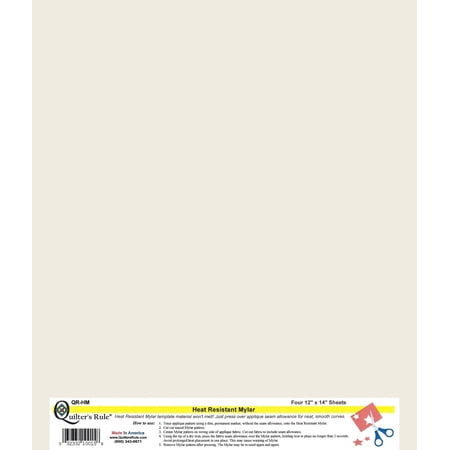 Heat Resistant Mylar 4 Template Sheets 12-Inch x 14-Inch by Quilter's Rule