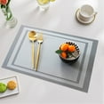 thumbnail image 1 of Heat Resistant Non-Slip Place Mats Washable Table Mats Washable Pvc Table Mats, Woven Vinyl Plastic Placemats for Dining Table, Non-Slip Stain Resistant Kitchen Table Placemats Easy to Clean Grey, 1 of 7