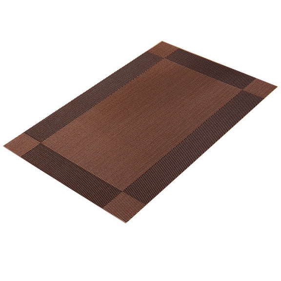 Heat Resistant Non-Slip Place mats for Dining Table,Washable Durable Woven Table Mats,Durable Reusable Woven Vinyl Plastic Placemats for Home Kitchen Dining Table,1Pc, Lightweight(Coffee1,17.7x11.8")