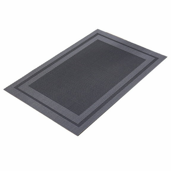 Heat Resistant Non-Slip Place mats for Dining Table,Washable Durable Woven Table Mats,Durable Reusable Woven Vinyl Plastic Placemats for Home Kitchen Dining Table,1Pc, Lightweight(Grey,17.7x11.8")