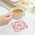 thumbnail image 1 of Heat Resistant Non Slip Placemat - PVC Dining Table Mat for Cups Plates - Easy Clean Kitchen Home Accessory(Red), 1 of 6