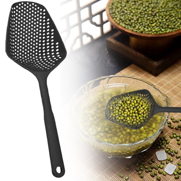Heat-Resistant Nylon Slotted Spatula (480°F), Multi-Purpose Slotted Turner with Holes for Frying Boiling Pasta Dumplings, Non-Stick Cookware Safe, Black, By Tanuke store