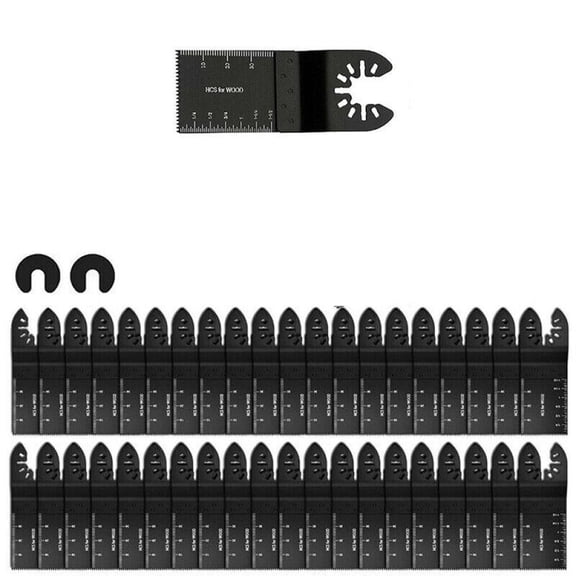 Heat Resistant Oscillating Saw Blades, Multitool Blades Precision Cutting Design High Carbon Steel Quick Release For Wood Plastic Soft Metal Gypsum Board (24PCS)