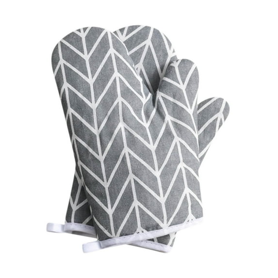 Heat Resistant Oven Gloves, 2-Pack Thickened Cotton Microwave Baking Mitts with Hanging Loop for Kitchen Insulation and Hand Protection