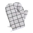thumbnail image 1 of Heat Resistant Oven Gloves | Microwave & Baking Insulation Mitts | Thickened Double Layer Cotton Hand Protection for Kitchen Cooking & Baking | 2-Pack with Hanging Holes for Storage, 1 of 1