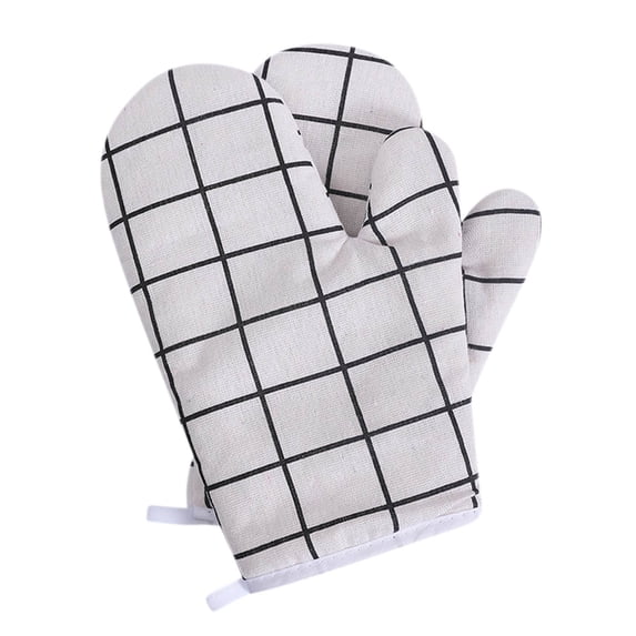Heat Resistant Oven Gloves | Microwave & Baking Insulation Mitts | Thickened Double Layer Cotton Hand Protection for Kitchen Cooking & Baking | 2-Pack with Hanging Holes for Storage