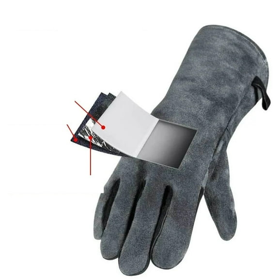 Heat Resistant Oven Mitts Baking BBQ Gloves for Heat Insulation Leather Forging Welding Gloves ,Multipurpose Use