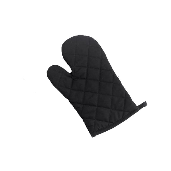 Heat Resistant Oven Mitts, Insulated Quilted Cotton Protective Kitchen Glove for Microwave Baking Cooking and Grilling Safety Daily Essentials, Black