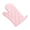 thumbnail image 1 of Heat Resistant Oven Mitts, Insulated Quilted Cotton Protective Kitchen Glove for Microwave Baking Cooking and Grilling Safety Daily Essentials, Pink, 1 of 4