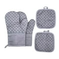 thumbnail image 1 of Mrasaso Gray Plaid Oven Mitts & Pot Holder Set, 4 Pack 500°F Heat Resistant, Thick Insulated Non-Slip Gloves for Daily Kitchen Use, 1 of 5
