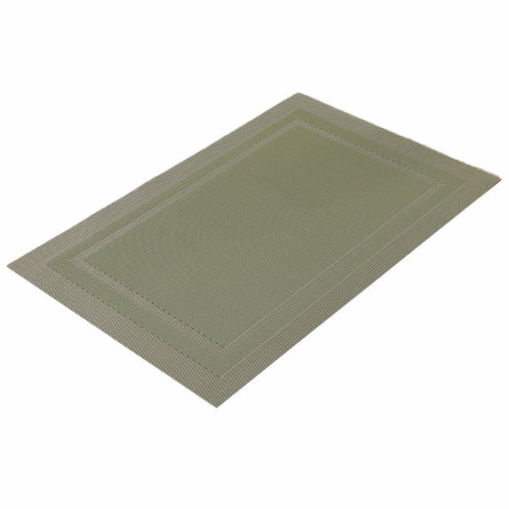 Heat Resistant Place Mat,Rectangular Dining Table Mat,Non-Slip Washable Table Mat,Plastic Placemats for Dining Table,Stain Resistant Kitchen Table Placemats,Easy to Clean,17.7x11.8 inch(Green)